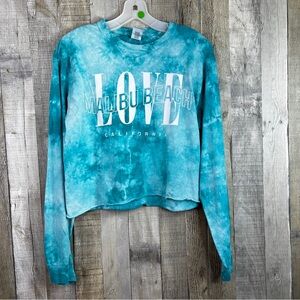 Gildan Heavy Cotton “Love Malibu Beach California” Size Medium Long Sleeve Shirt